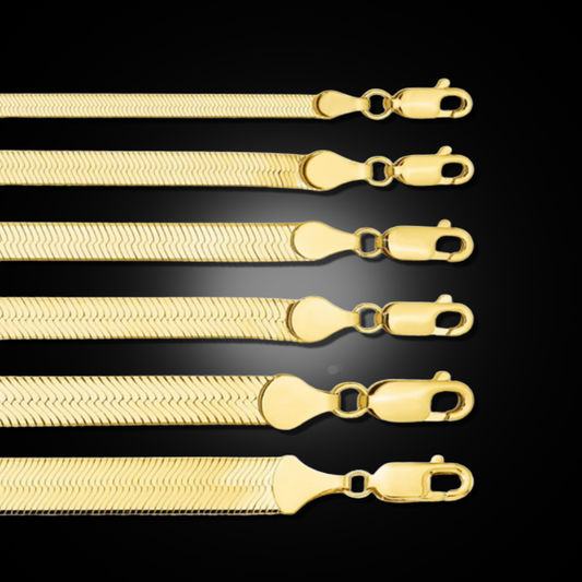 14K Yellow Gold Herringbone Necklace