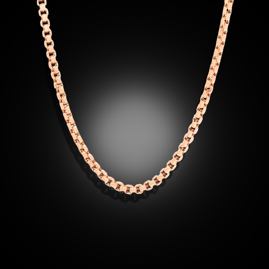 14K Rose Gold Box Link Necklace