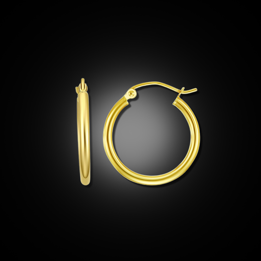 14K Gold Polished Hoops 5.0MM