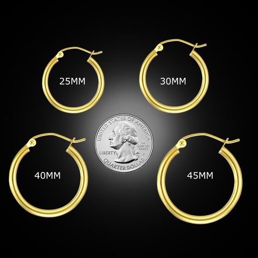 14K Gold Polished Hoops 5.0MM