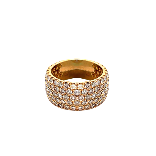 14K Yellow Gold Diamond Tennis Style Ring