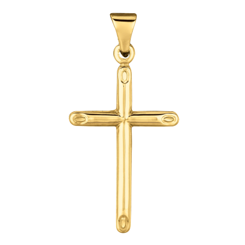14K Gold Tapered Edge Cross