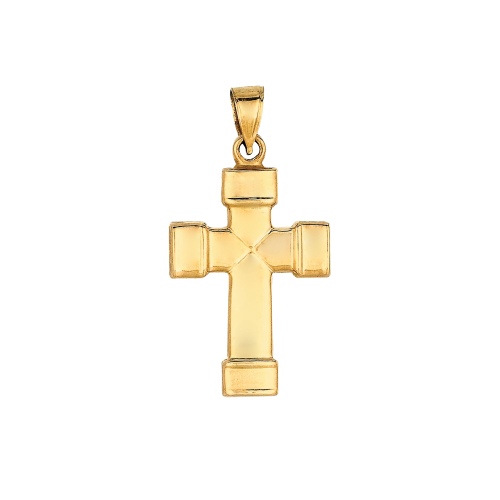 14K Gold Puffy Cross