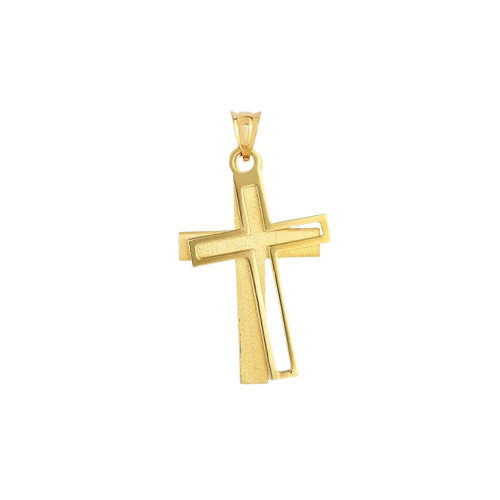 14K Gold Double Layer Cross