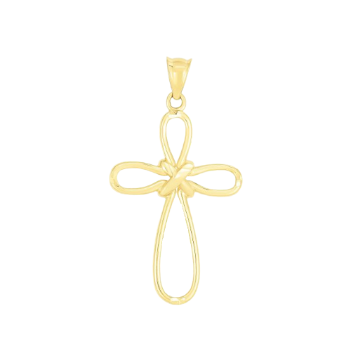 14K Wire Gold Cross