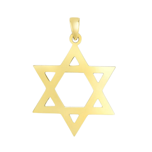 14K Gold Polished Star of David