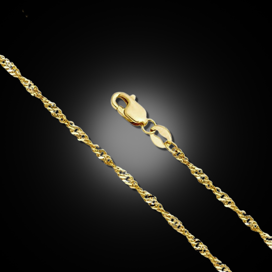 14K Yellow Gold Singapore Necklace