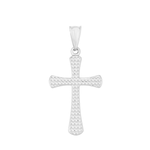 14K Gold Diamond Cut Cross