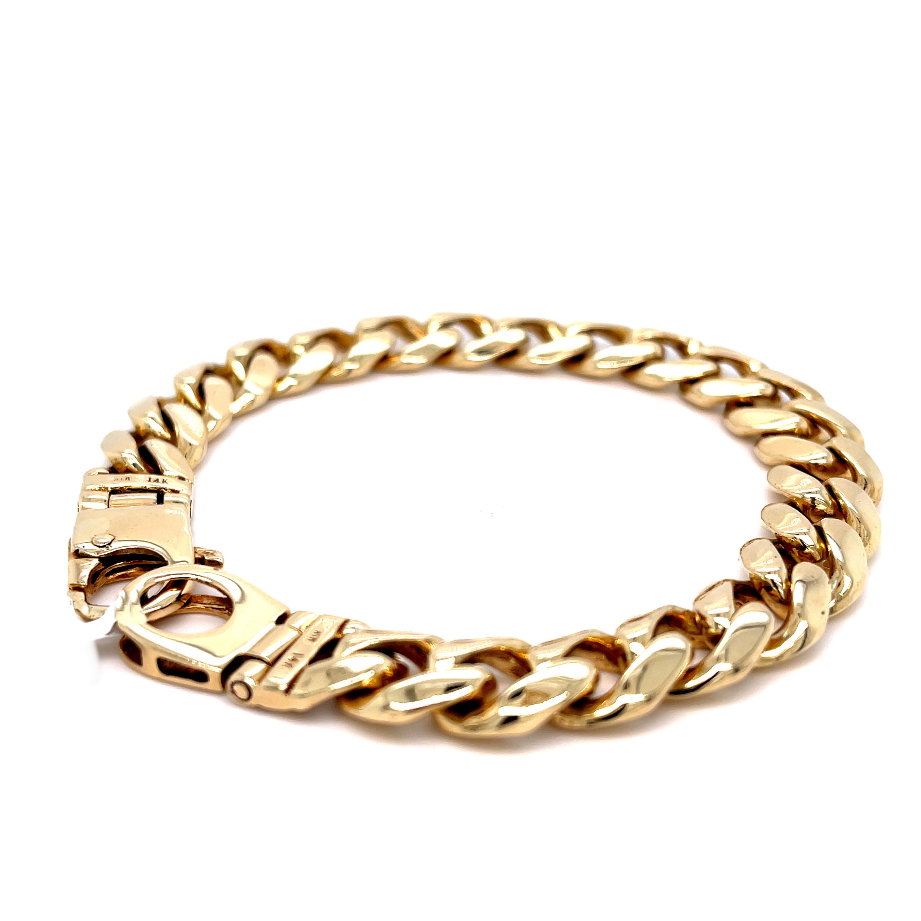 9MM Gold Chain Bracelet for men, women Diamond cut Cuban Link Real 14K gold  plated . Hip Hop Gift Jewelry : Buy Online at Best Price in KSA - Souq is  now