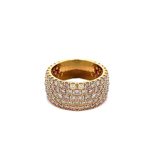 14K Yellow Gold Diamond Tennis Style Ring