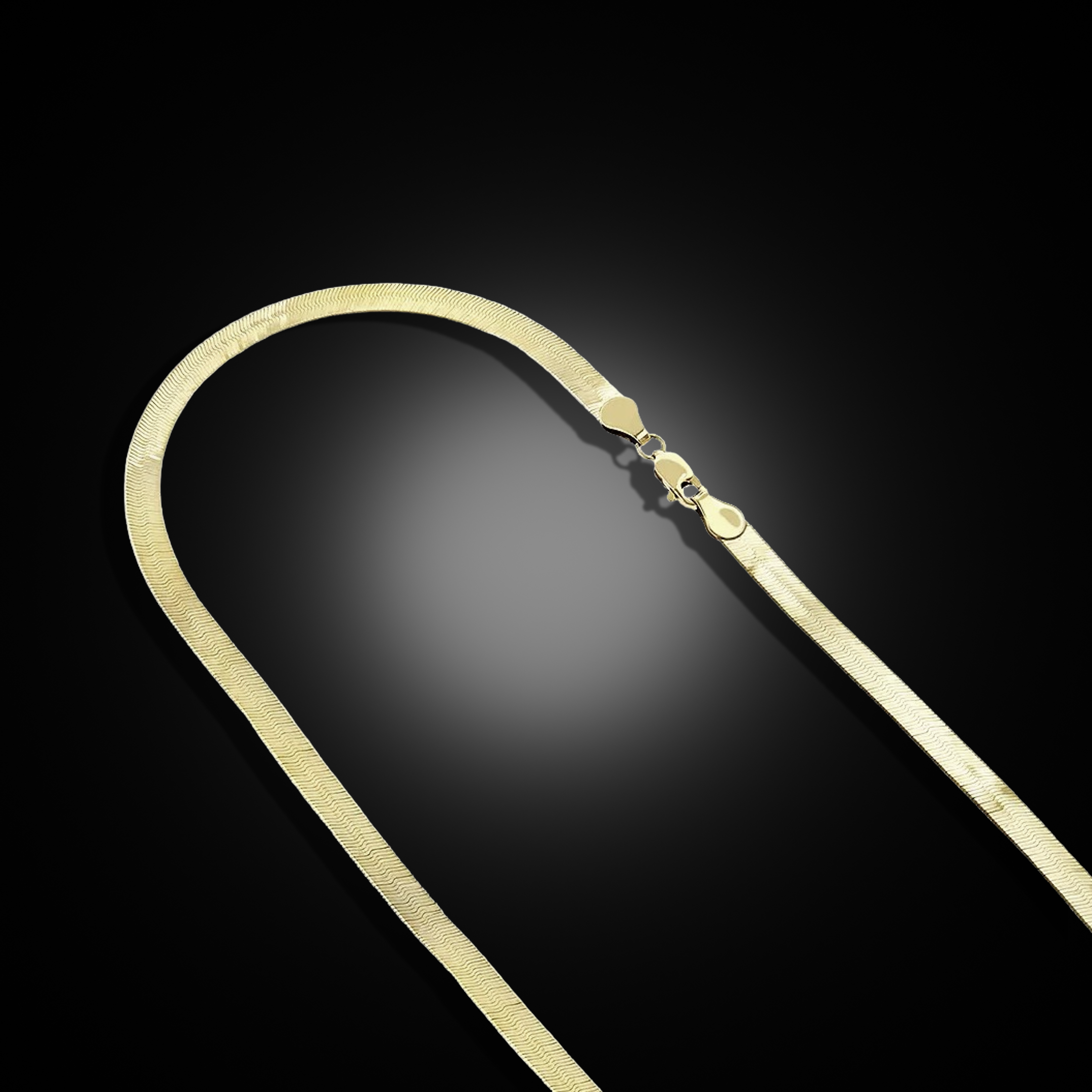 Real 10k Solid Yellow Gold Herringbone Chain Necklace – 10mm Wide, 20 Inch – Unisex, Made In USA