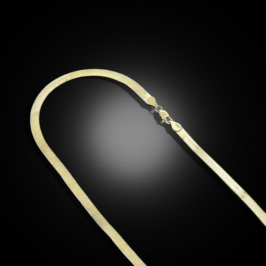 10K Yellow Gold Herringbone Necklace