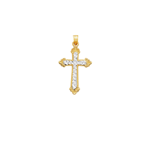 14K Gold Vintage Diamond Cut Cross