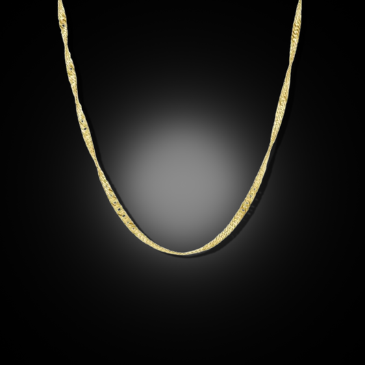 14K Yellow Gold Singapore Necklace
